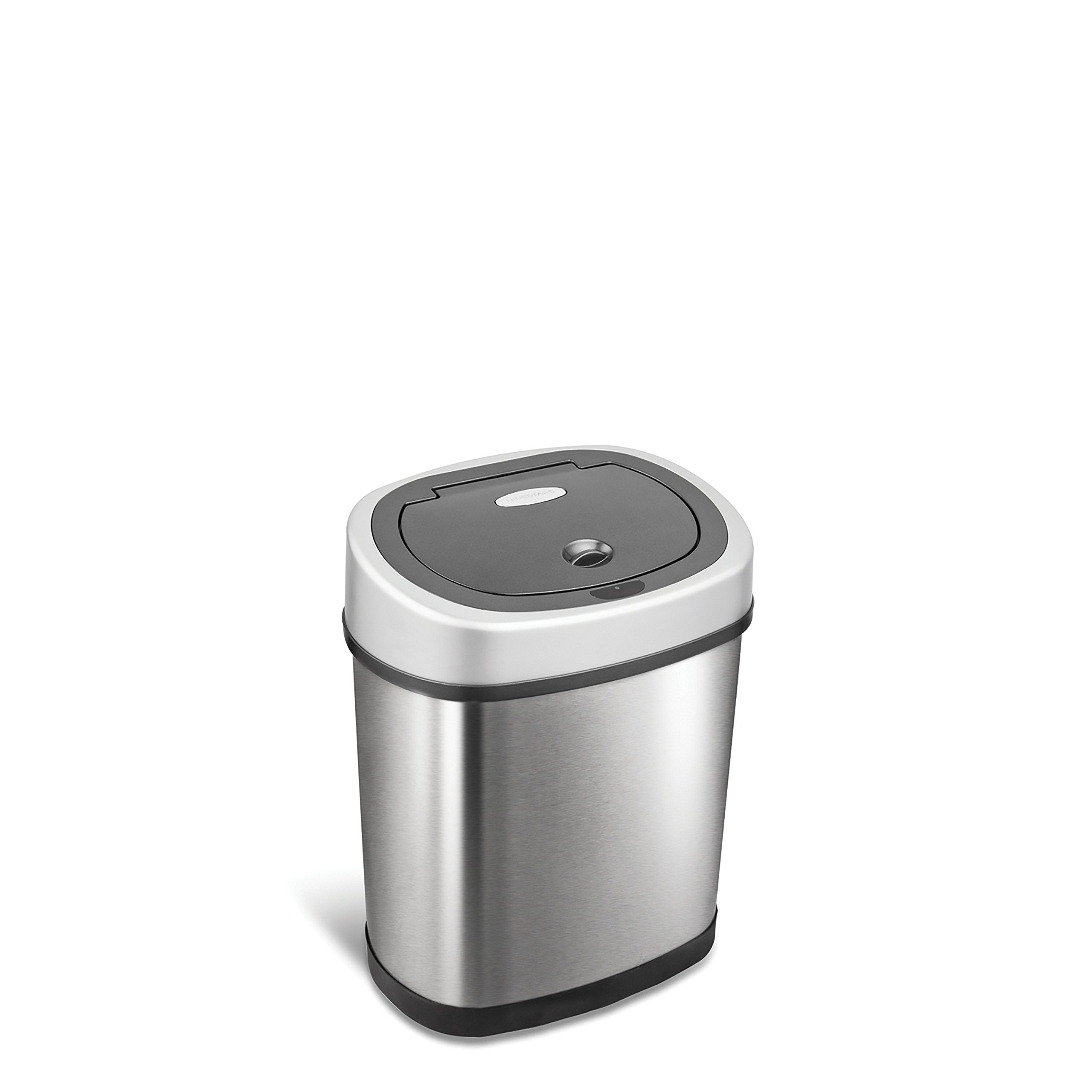 Ninestars DZT-12-9 oval trash can lid with motion sensor for hands-free convenience.