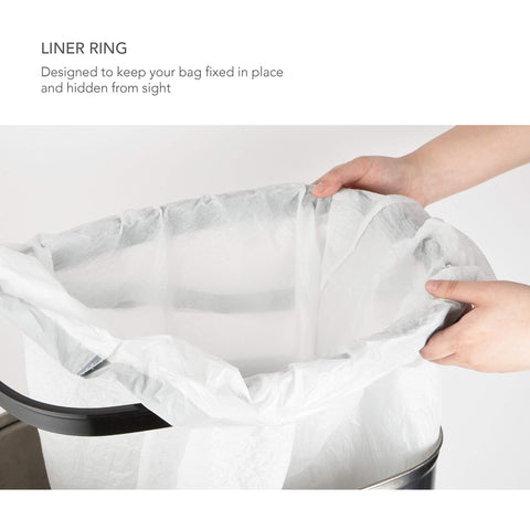 Ninestars DZT-42-9 bag ring feature keeps liners neatly hidden.
