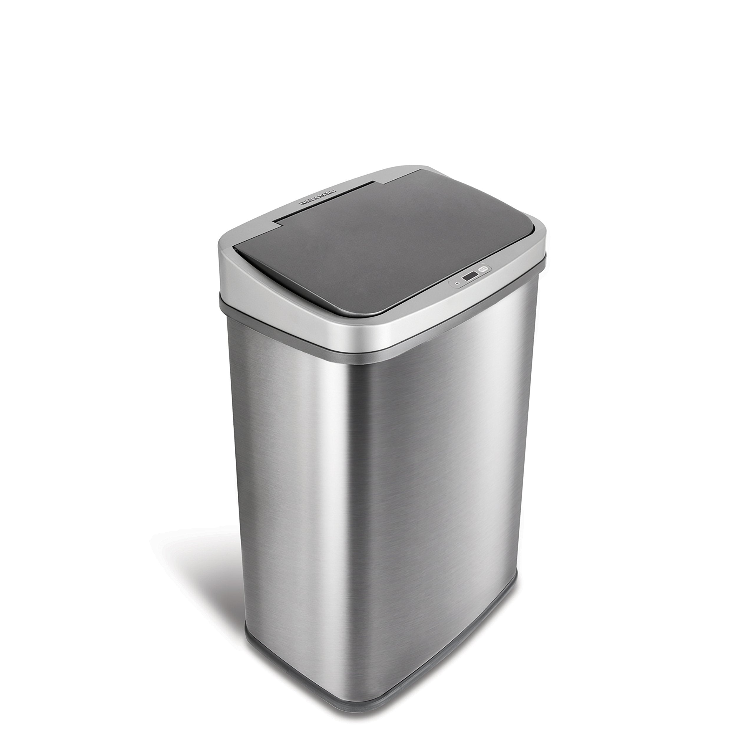 Ninestars DZT-50-28BR automatic sensor lid in action for hands-free waste disposal.