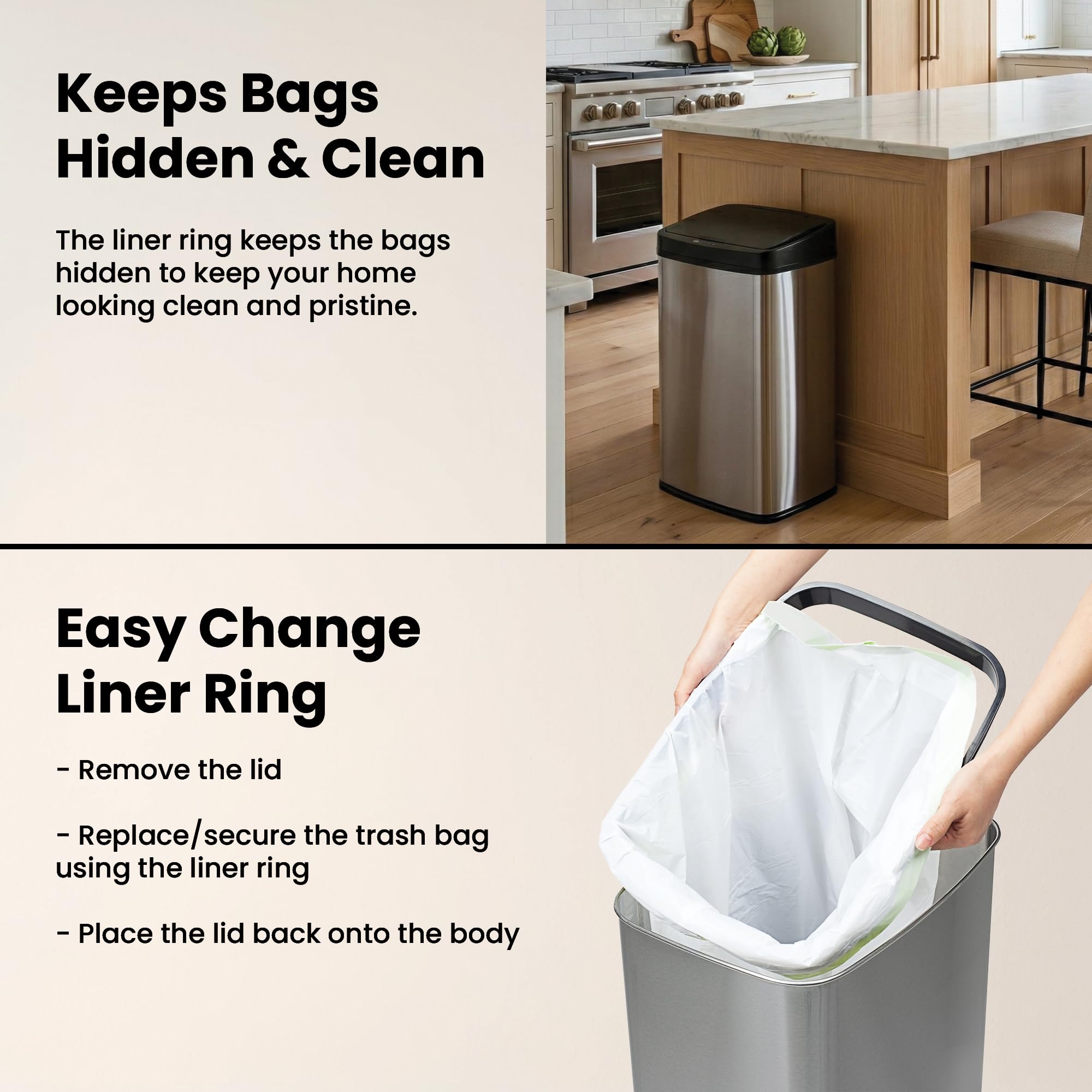 Ninestars fingerprint-resistant stainless-steel finish stays clean and sleek