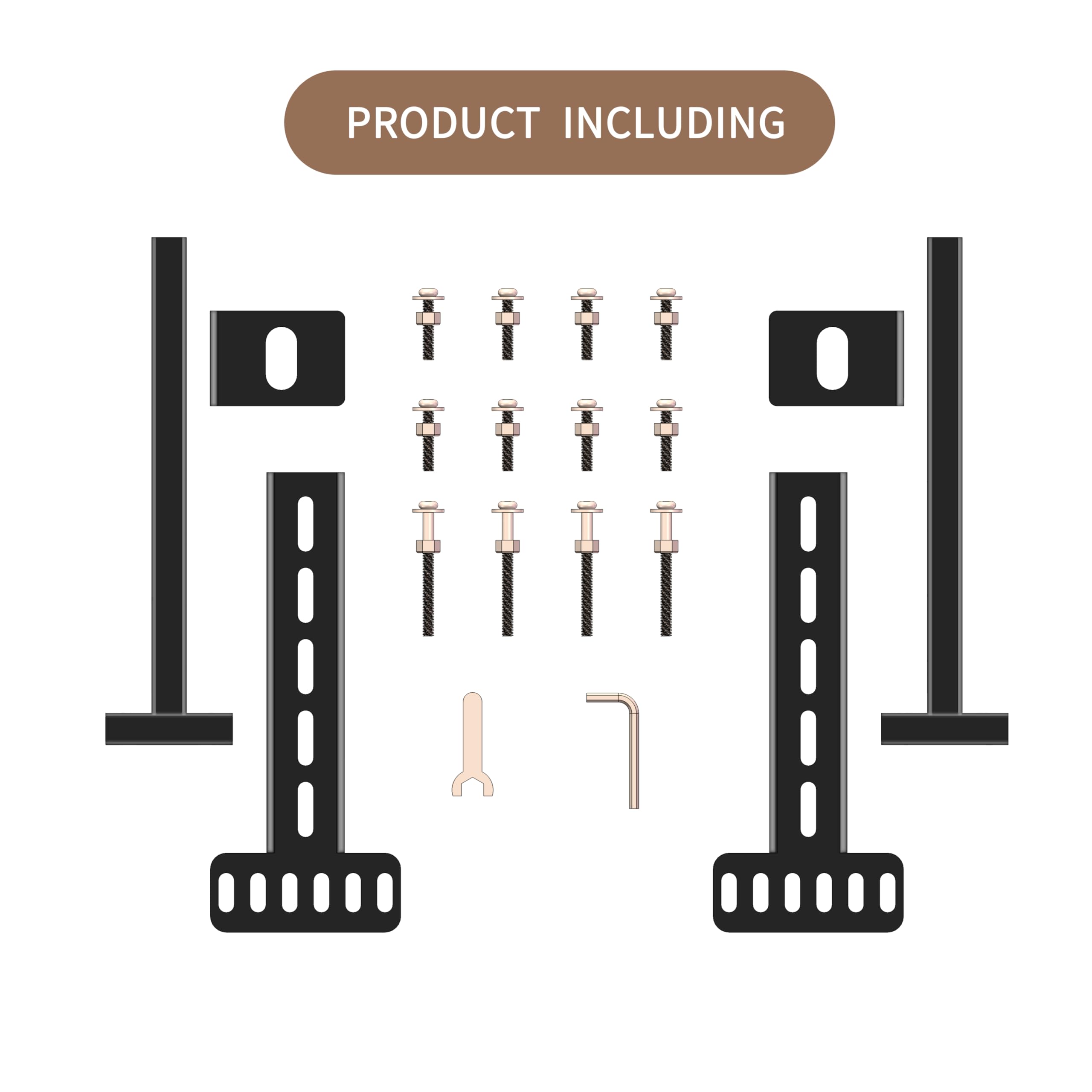 NINESTYLE headboard brackets with footboard extension and connectors.