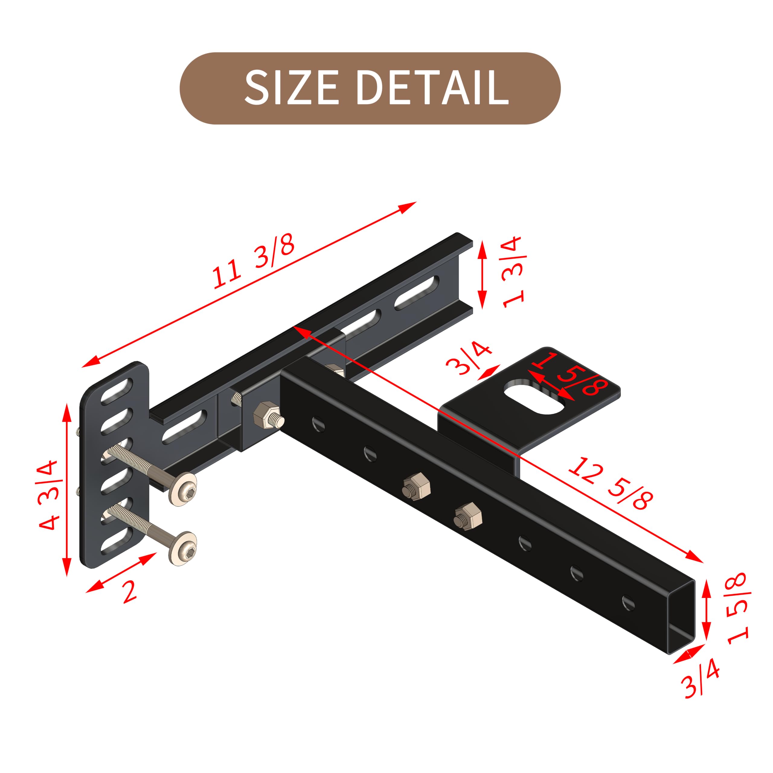 NINESTYLE matte black brackets blend with modern bedroom decor.