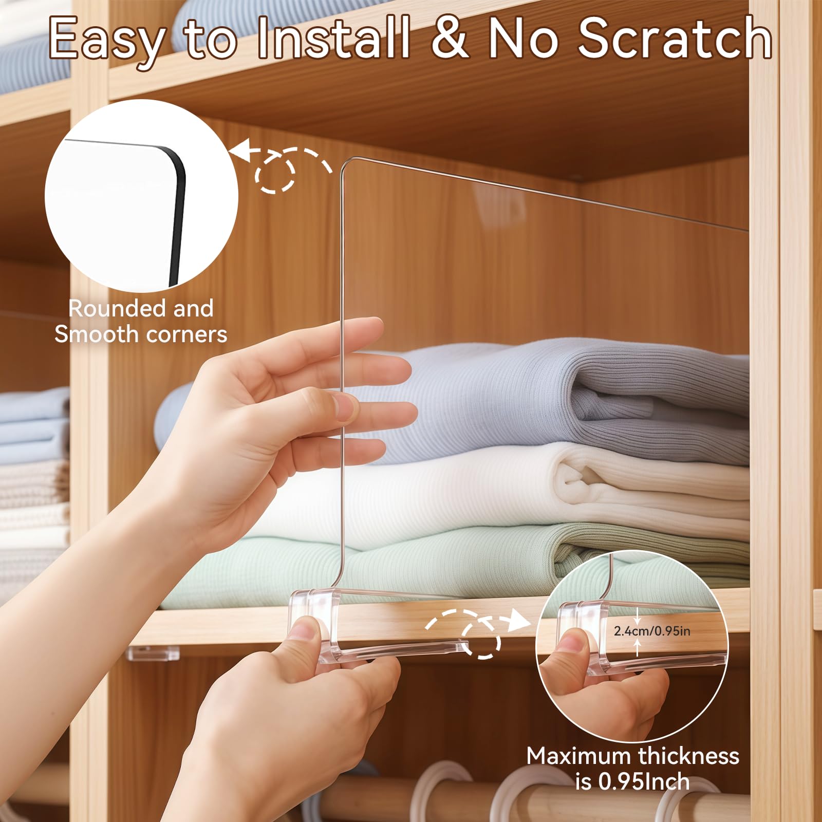 Crystal-clear Ninonly dividers keep sweaters and handbags visible.