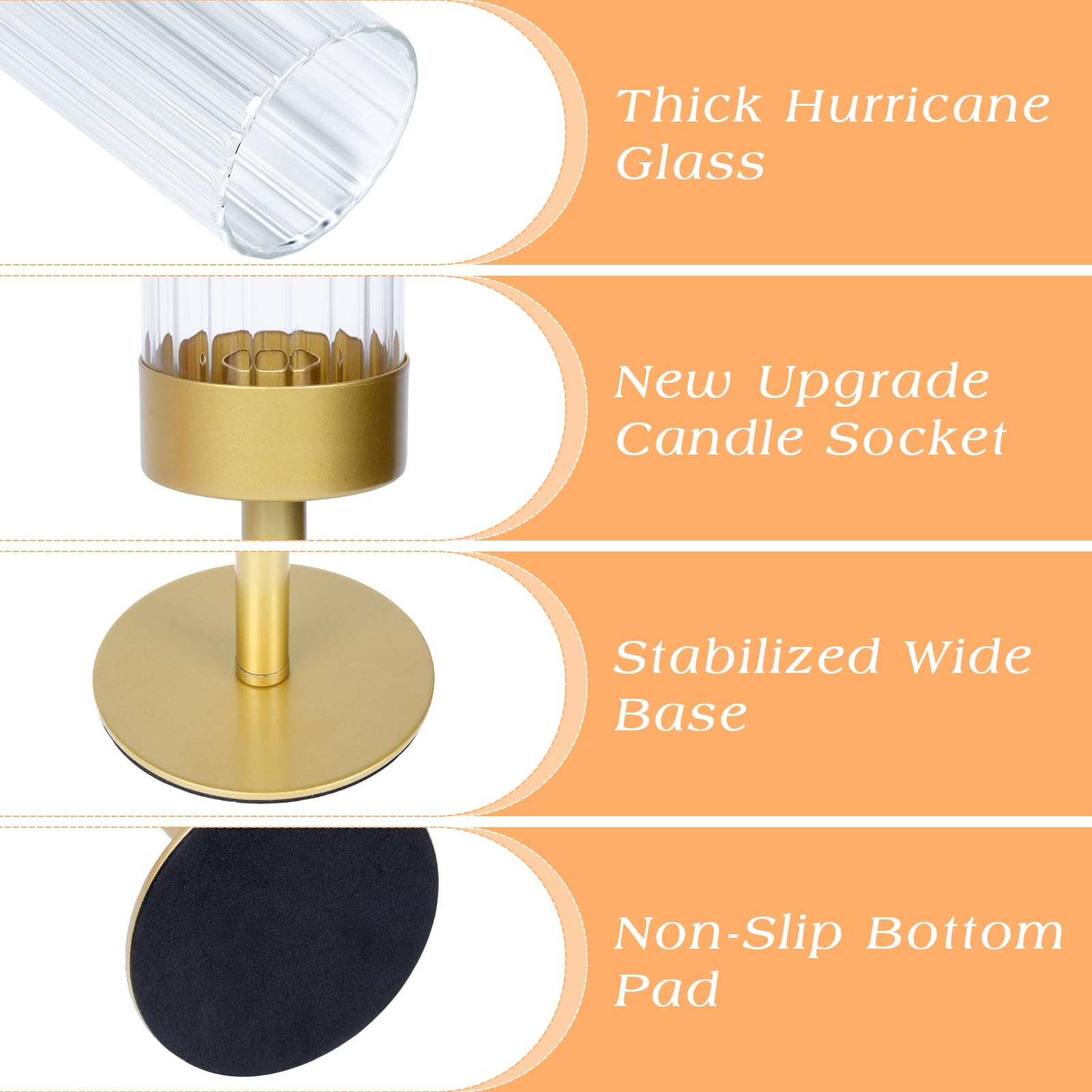 Ninonly hurricane glass detaches for easy cleaning and display.