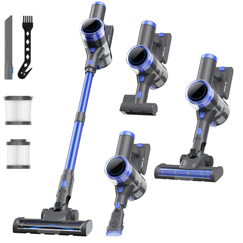Nioga cordless vacuum demonstrates 10 in 1 suction versatility for hard floors and carpets.
