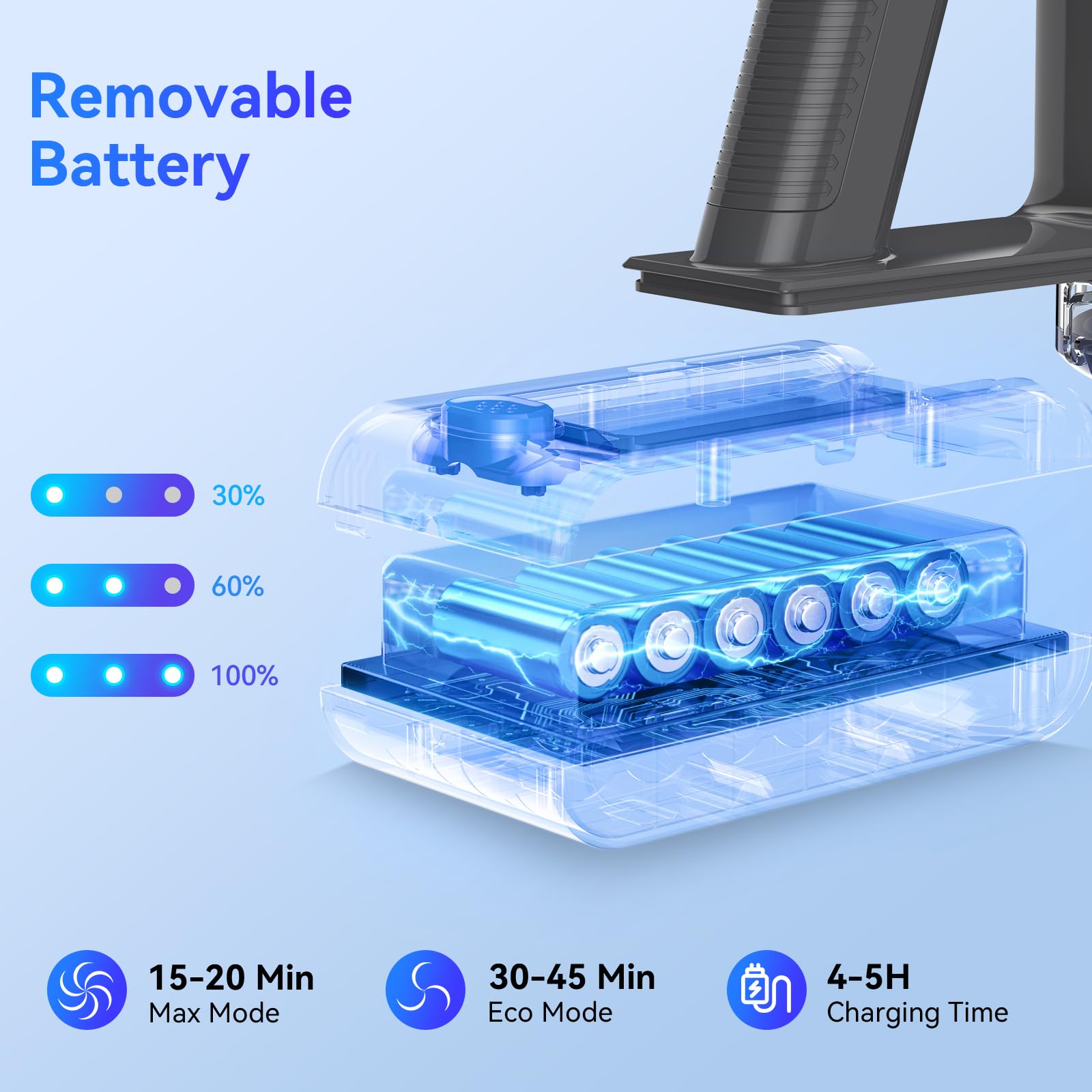 Nioga LED floor brush lights dust and debris under furniture for easier cleaning.