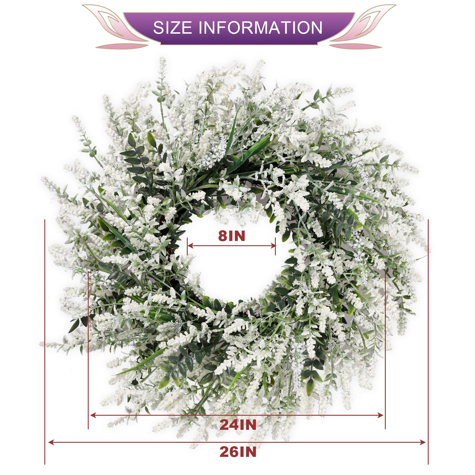 NIOPELO wedding-ready wreath adds elegant decor for events and photos.