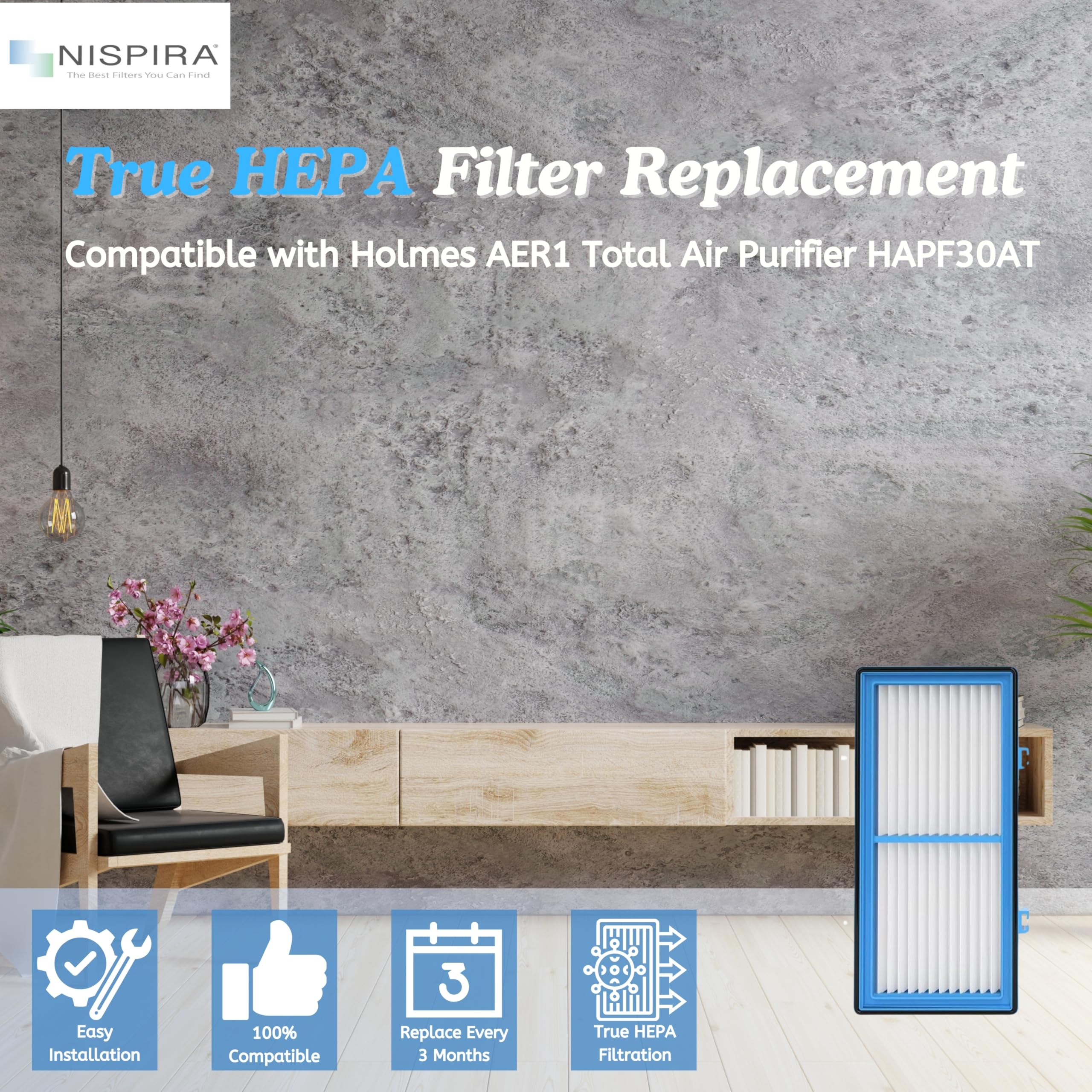 Nispira AER1 filter for HAP240 supports reliable, efficient air purification