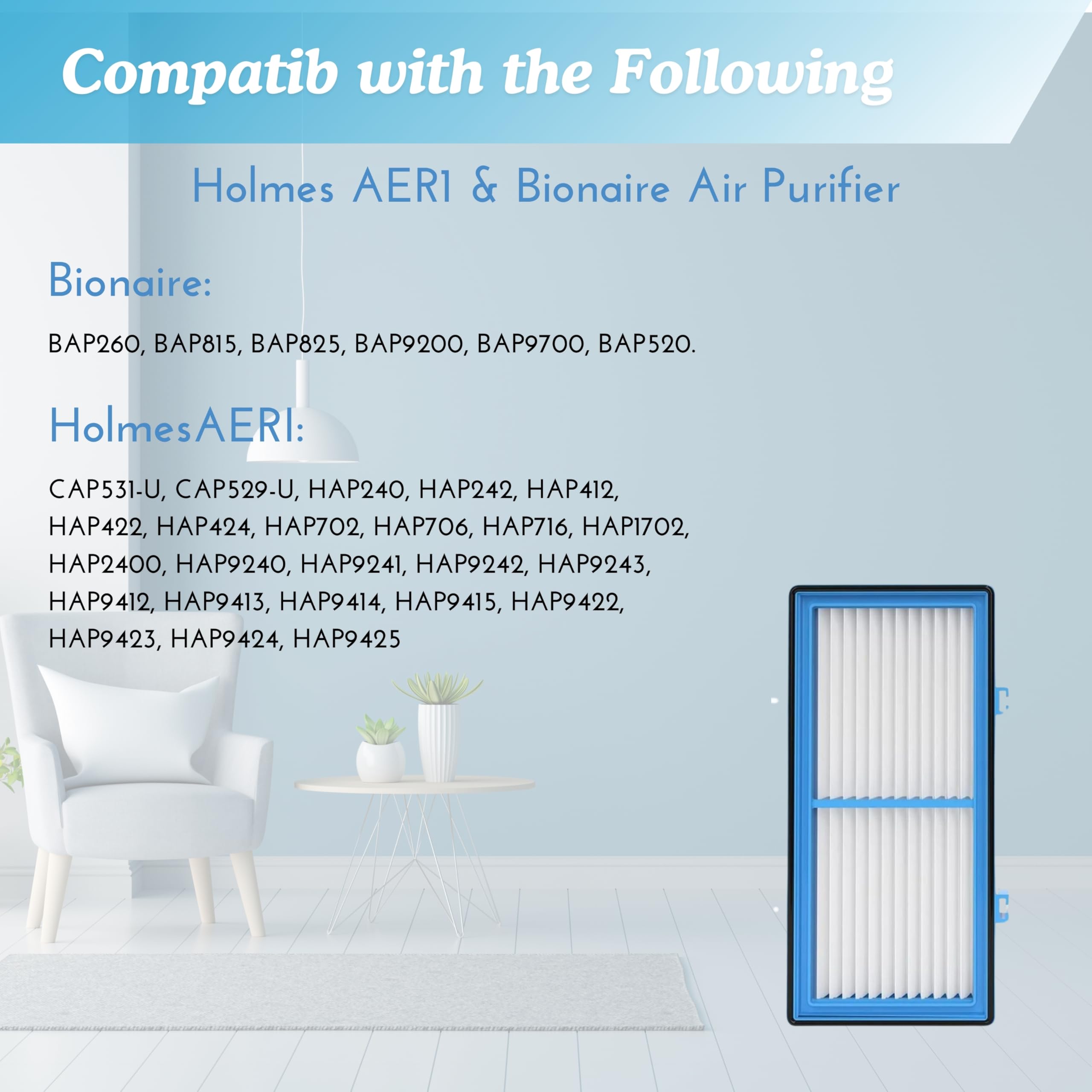 Nispira AER1 filter for HAP412 helps maintain clear indoor air