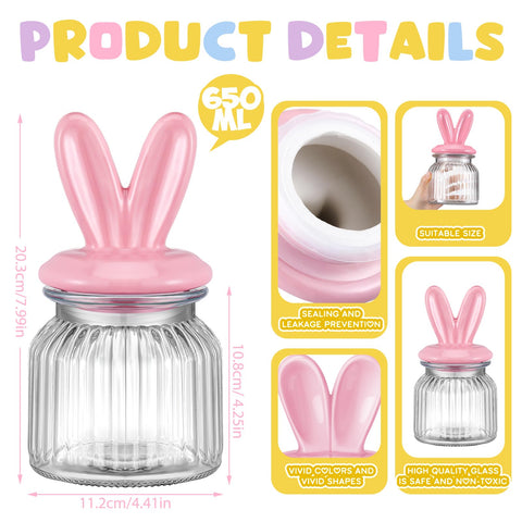 Nitial Easter bunny jar purple with ceramic lid, great as a candy jar
