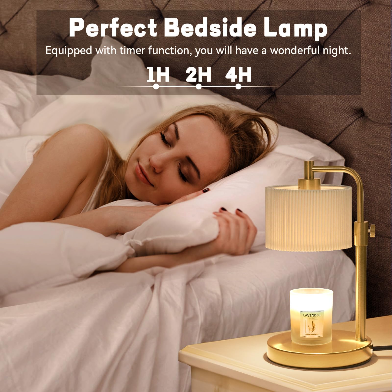 NITOWOLF Candle Warmer Lamp adjustable height fits votives to pillars securely.