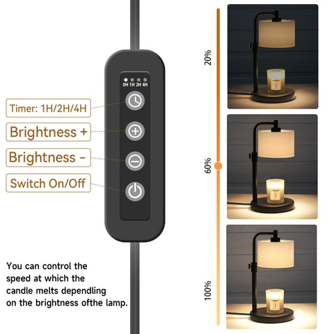 NITOWOLF Candle Warmer Lamp with adjustable height fits votives to tall pillars