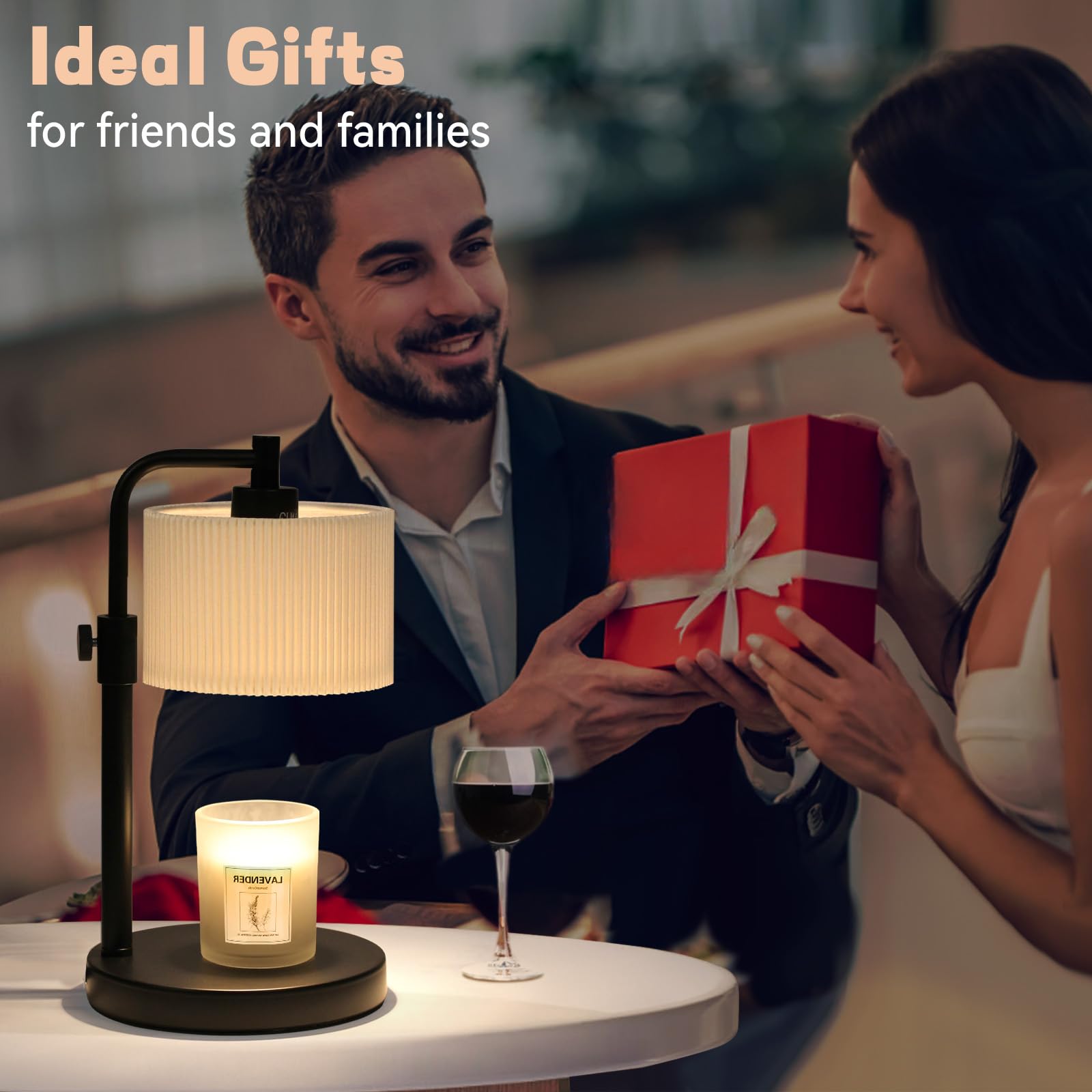 NITOWOLF Candle Warmer Lamp creates cozy bedroom ambience without smoke