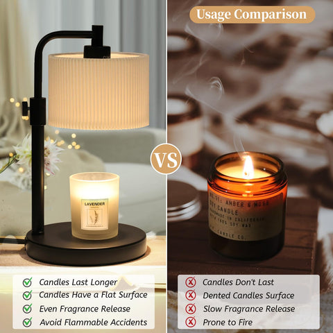 NITOWOLF Candle Warmer Lamp uses fabric shade for softer, diffused light