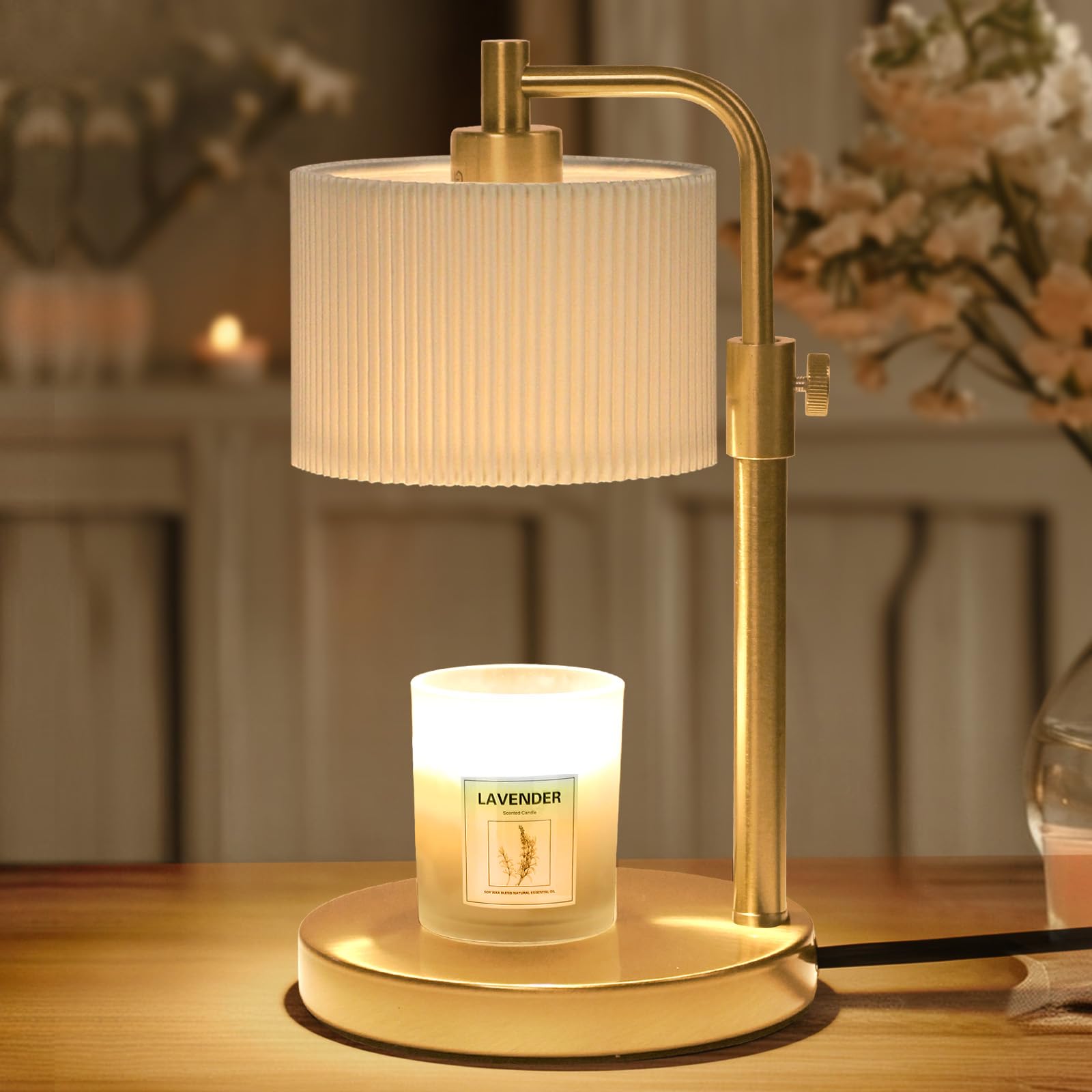 NITOWOLF Candle Warmer Lamp on table-top creates warm ambience without an open flame.
