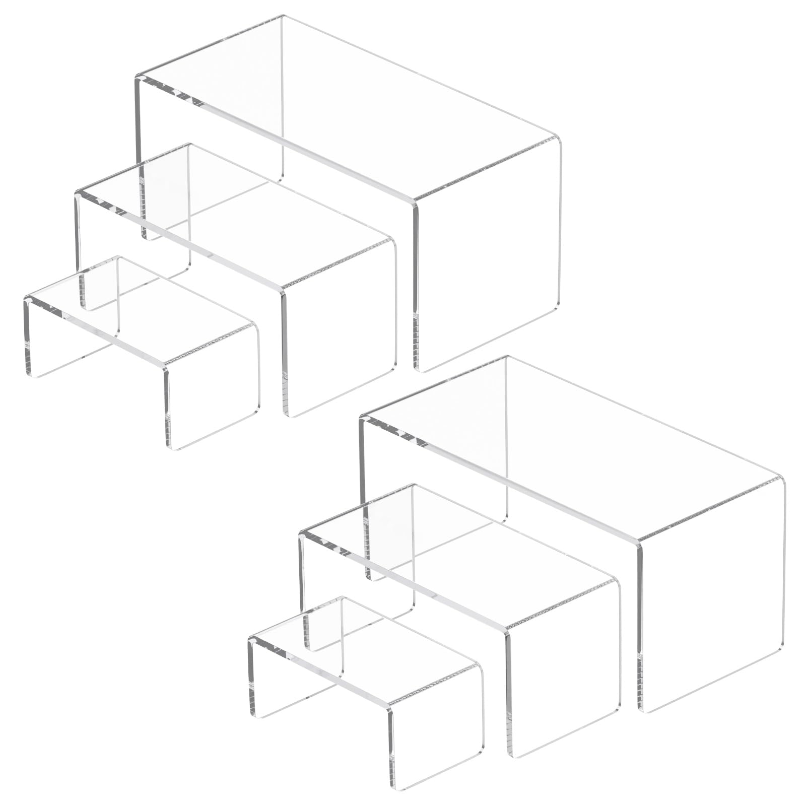 NIUBEE acrylic display riser 2-sets showcases figures with crystal clarity.