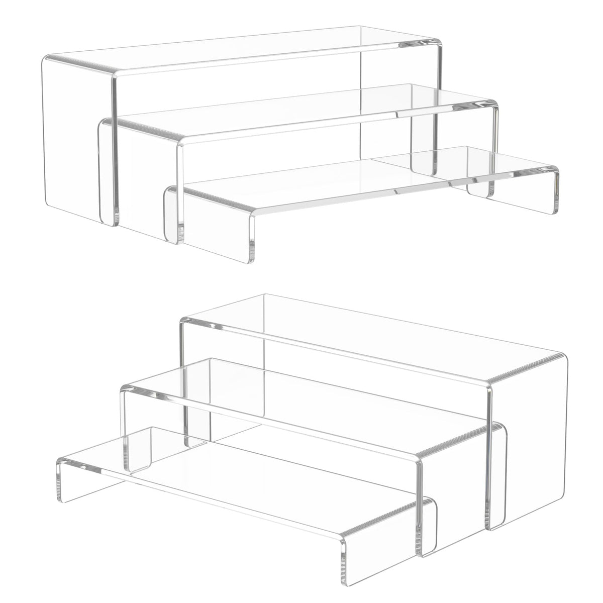 NIUBEE acrylic riser set elevates displays with crystal-clear visibility.