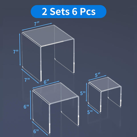 NIUBEE 6-inch acrylic riser cube elevates collectibles for a clean multi-tier look