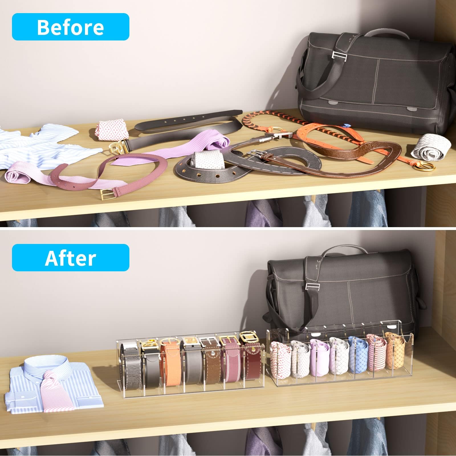 NIUBEE belt organizer with 1-year warranty and reliable service.