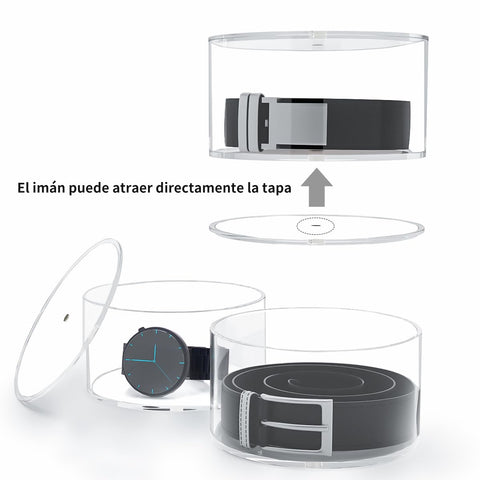 Transparent NIUBEE belt organizer view of belts and accessories