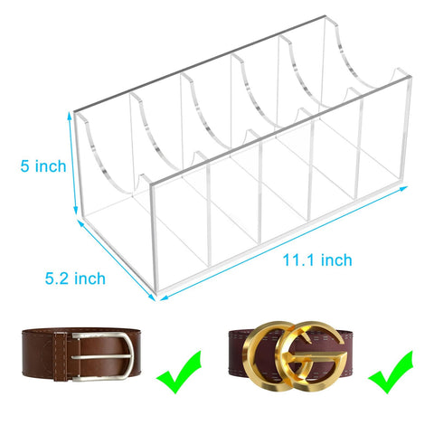 NIUBEE acrylic belt storage allows quick belt access