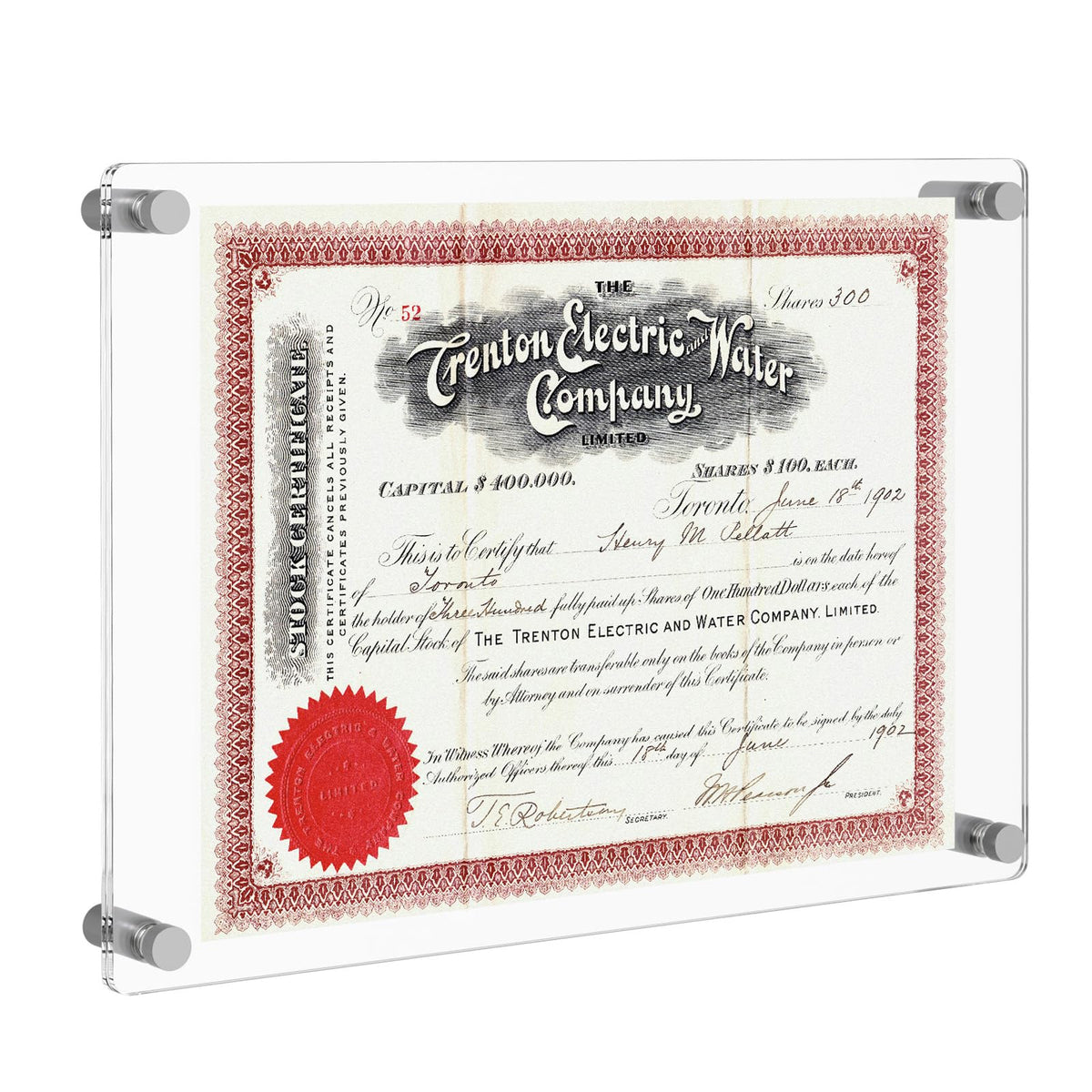 NIUBEE clear acrylic double-panel frame on wall with UV protection keeps certificates vibrant.