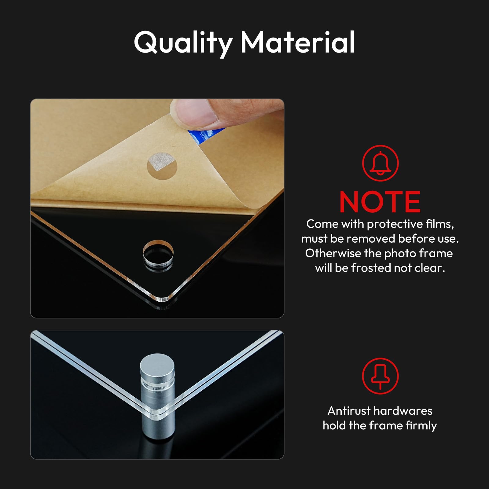 NIUBEE UV-resistant acrylic protects photos while preserving vibrancy.