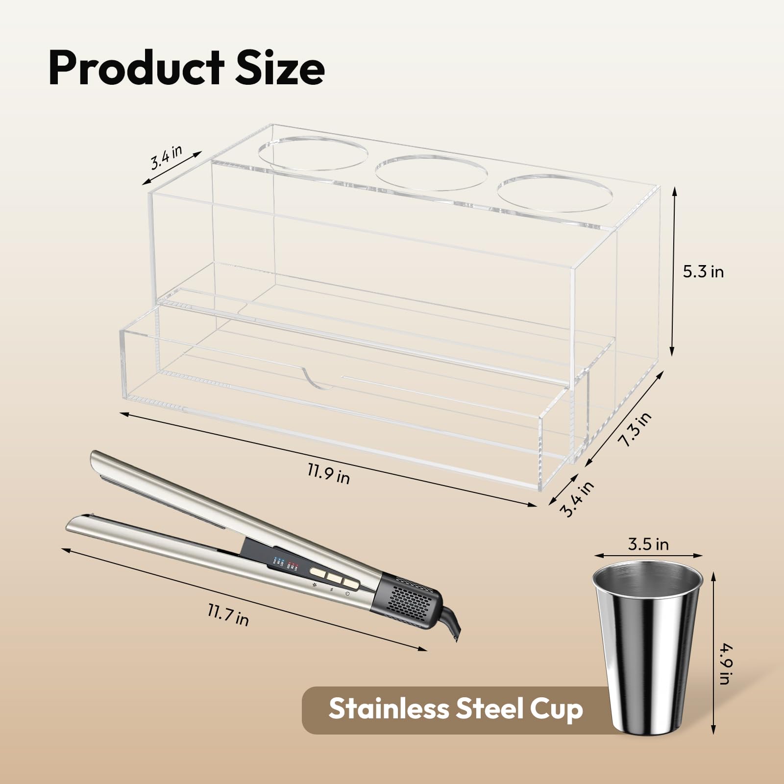 NIUBEE drawer storage holds hair ties and clips for quick daily styling.