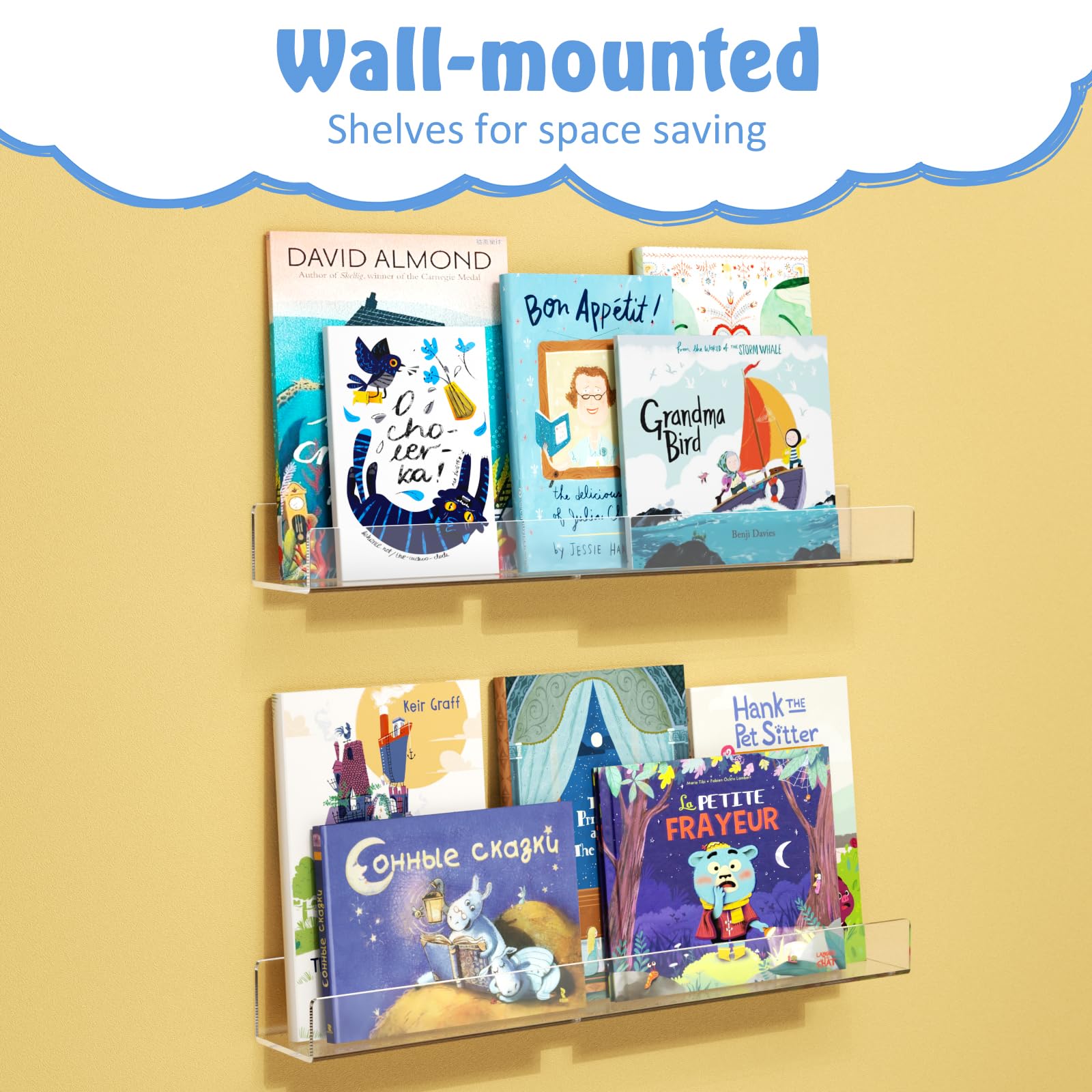 NIUBEE durable thick acrylic shelves offer safe, long-lasting storage in play areas.