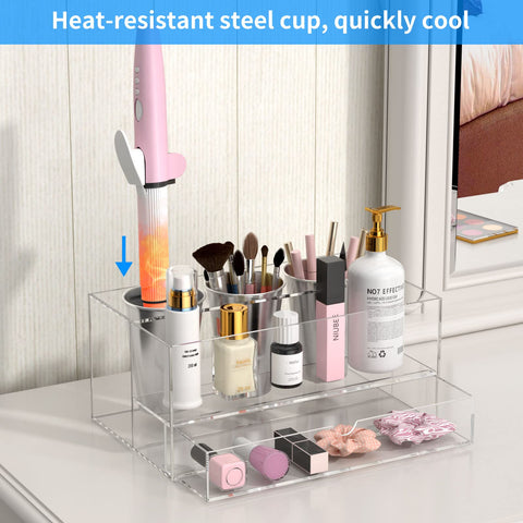 NIUBEE three steel cups hold hot tools safely while they cool.
