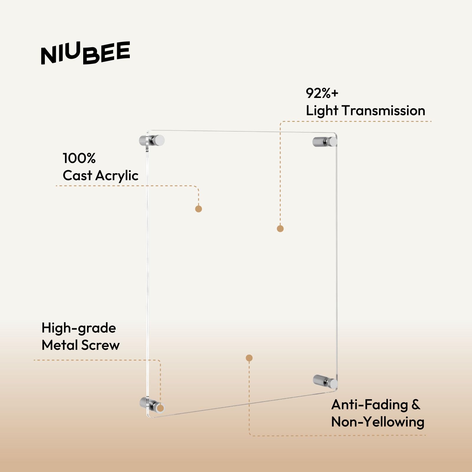 NIUBEE A4 frame protects prints from sun and fluorescent light.
