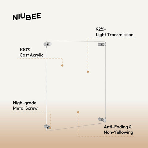 NIUBEE A4 frame protects prints from sun and fluorescent light.
