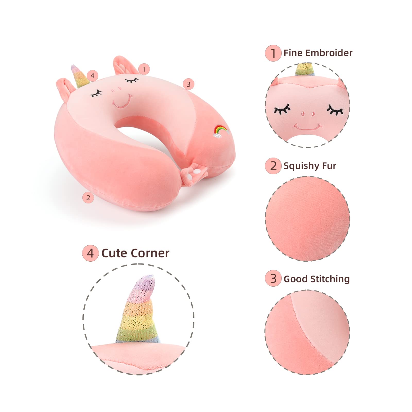 Niuniu Daddy pillow showing double snap buttons for secure, snug fit