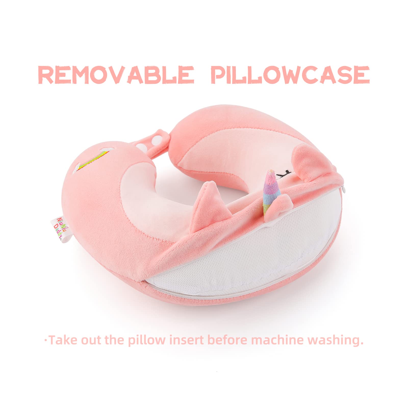 Niuniu Daddy pillow used by a child during travel nap time