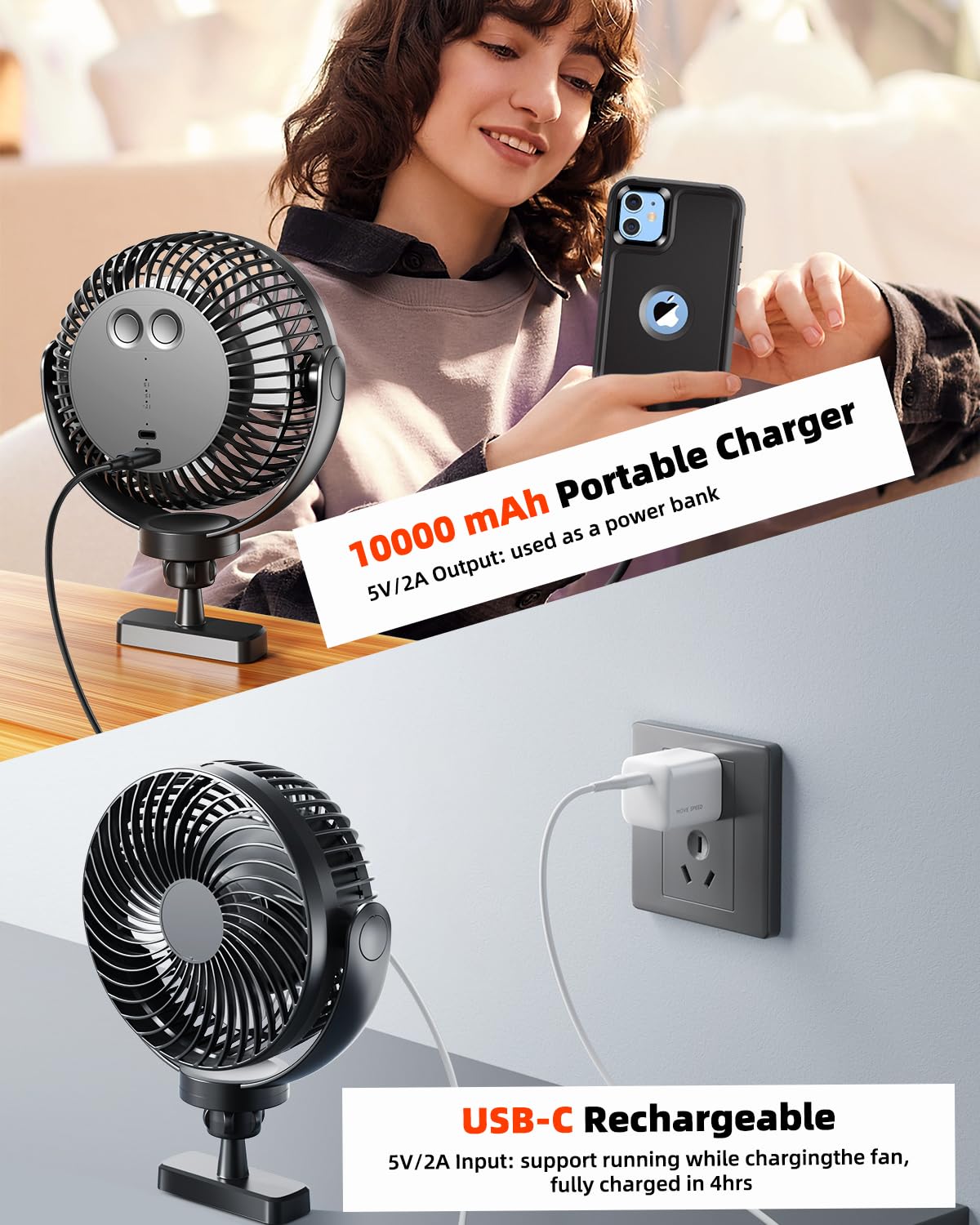 NiuWasmile high-speed airflow delivers a powerful breeze for quick relief on hot days.