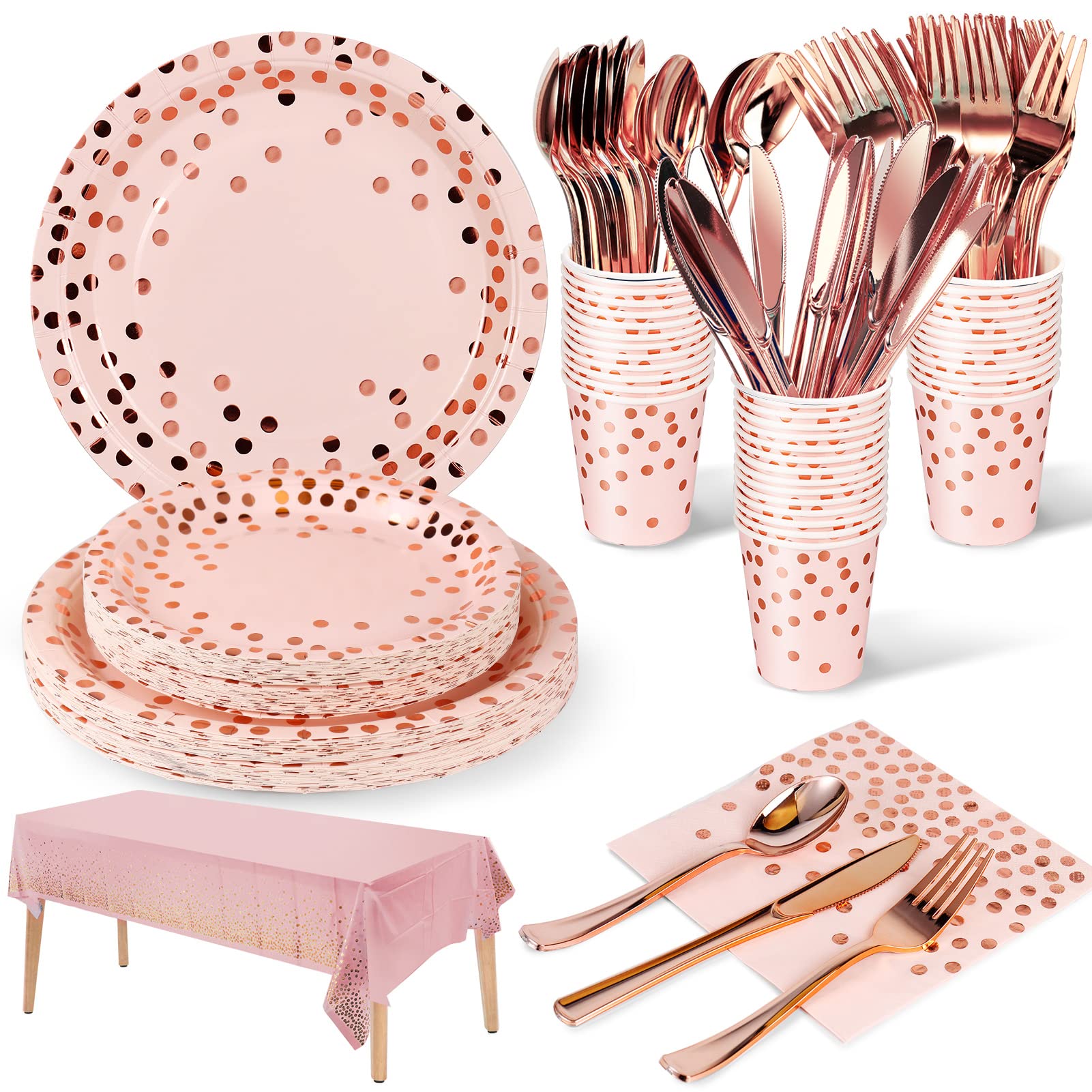 Nkaiso pink rose gold dinner plates for sturdy, stylish servings.
