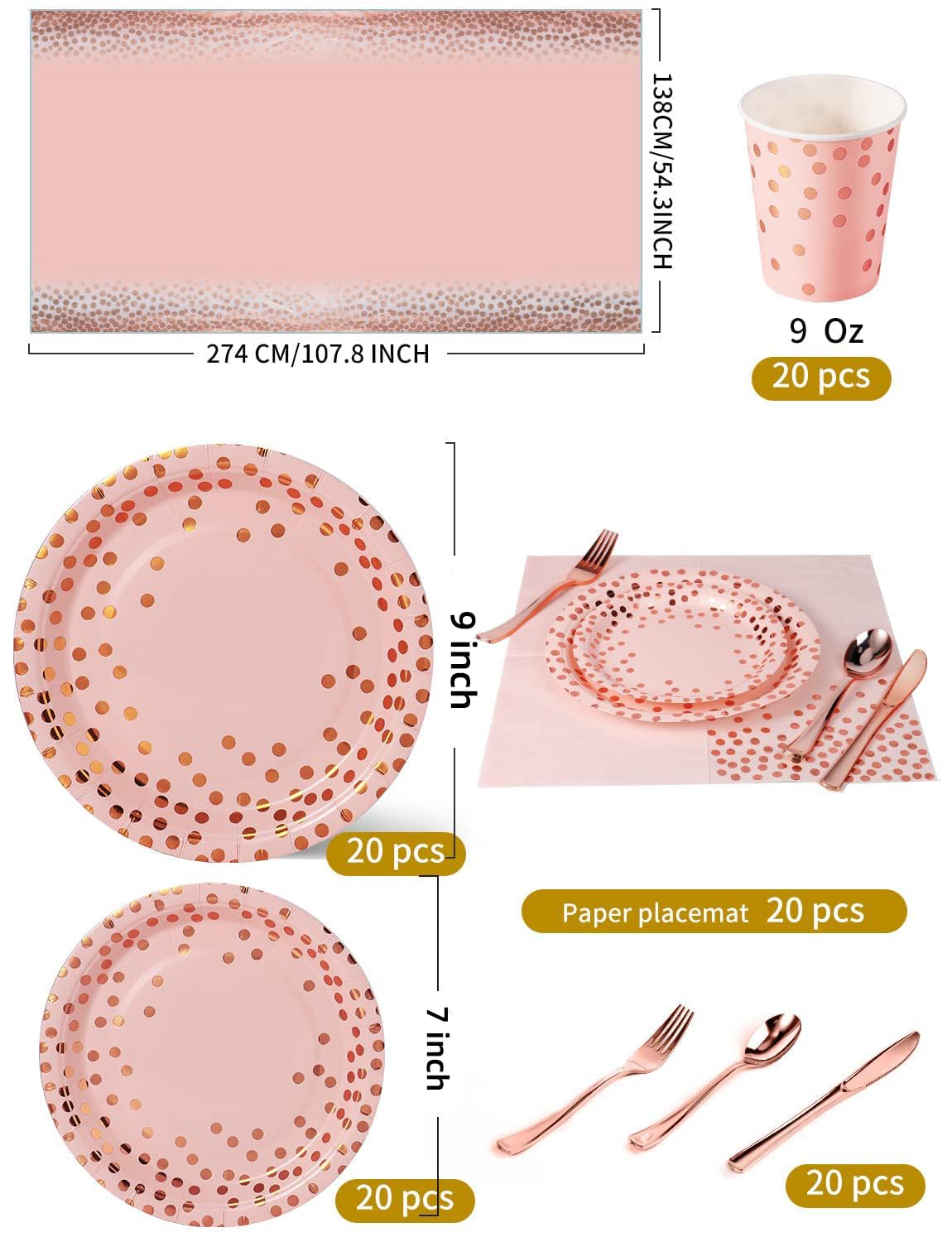 Nkaiso rose gold cups for reliable 9oz servings.