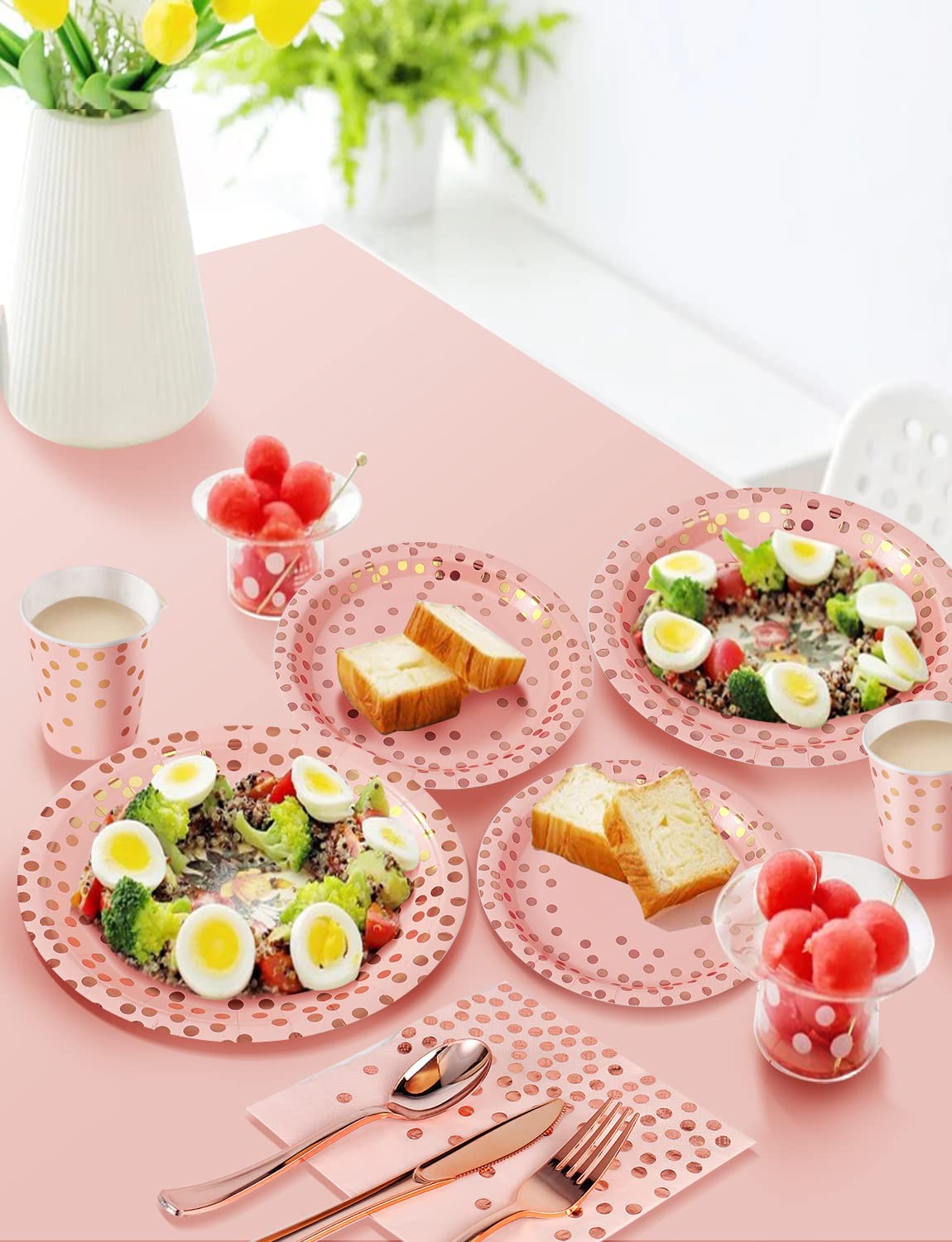 Nkaiso rose gold napkins 3-ply for soft, upscale touch.