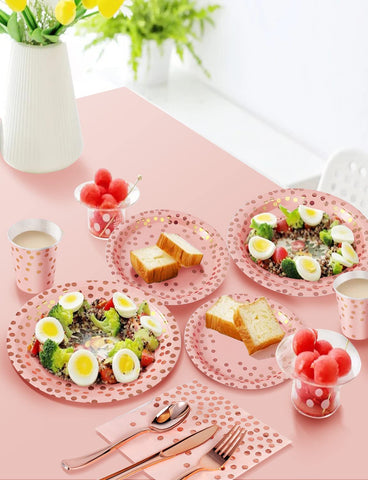 Nkaiso rose gold napkins 3-ply for soft, upscale touch.