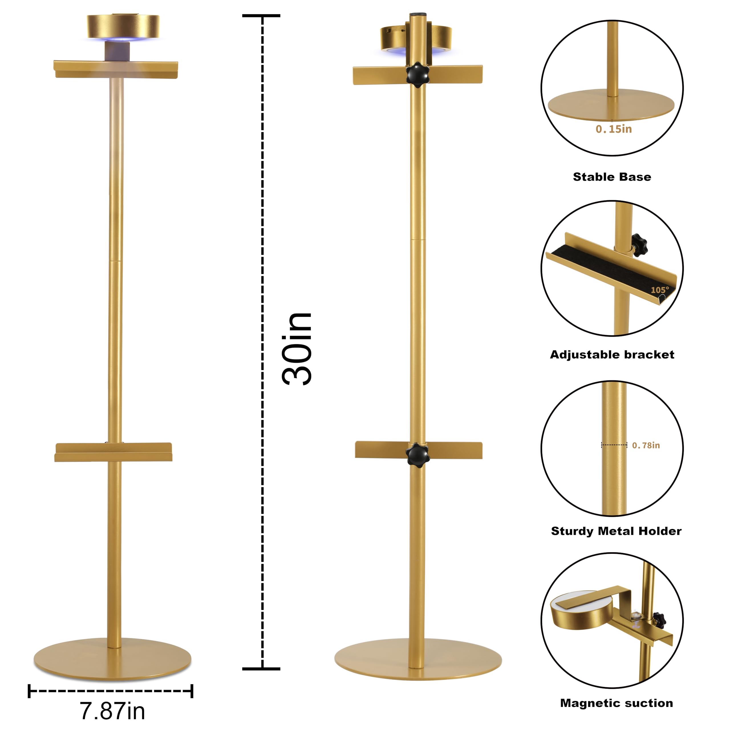 NKJIH 30-inch height-adjustment with a secure clip for versatile framing.