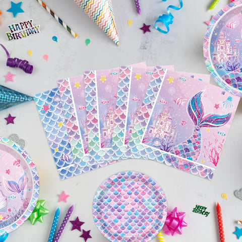 NKPDAXM mermaid banner serves as a focal point for party décor.