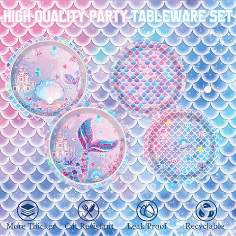 NKPDAXM mermaid napkins add quick cleanup with sea-themed design.