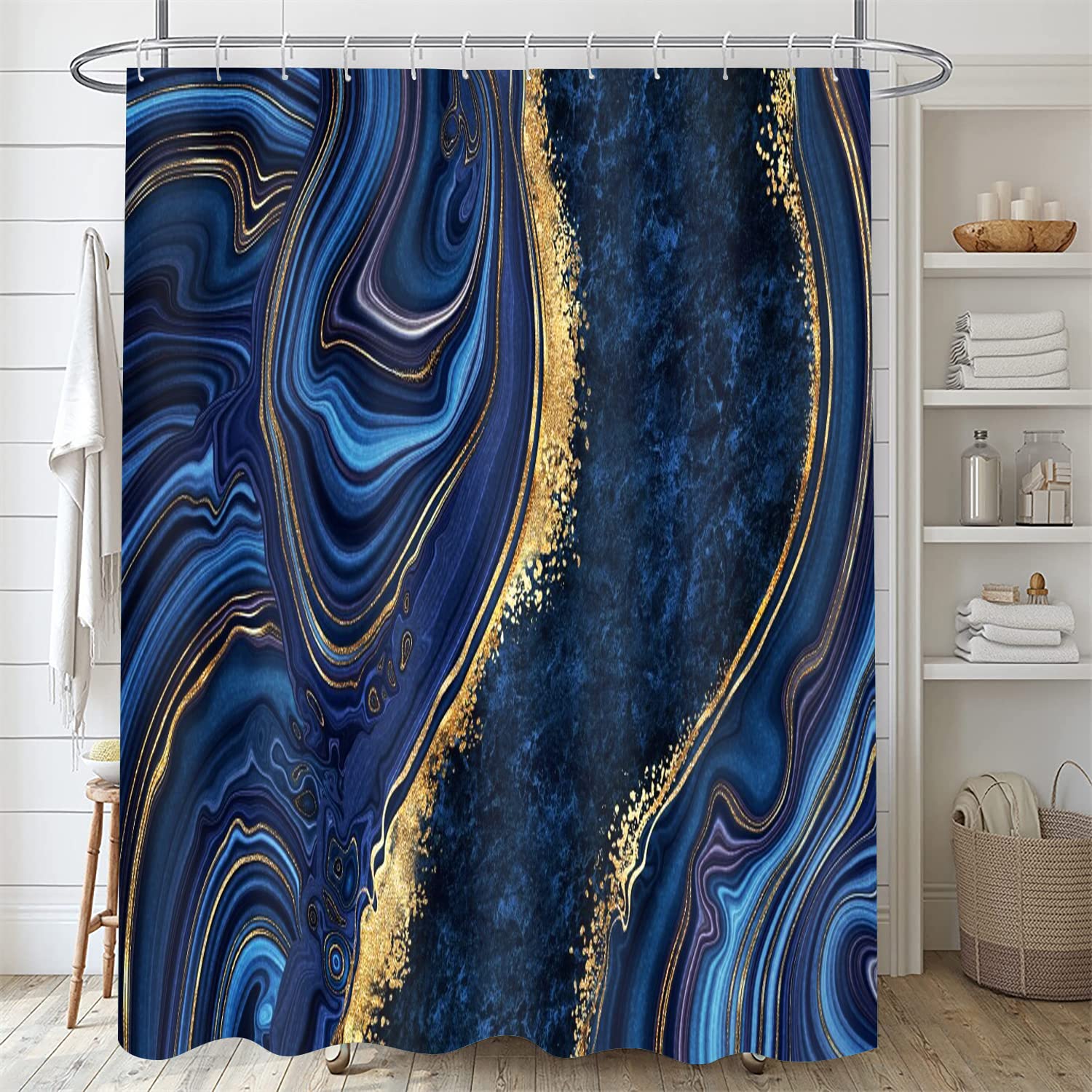 Nkzply blue marble toilet lid cover with elastic fit