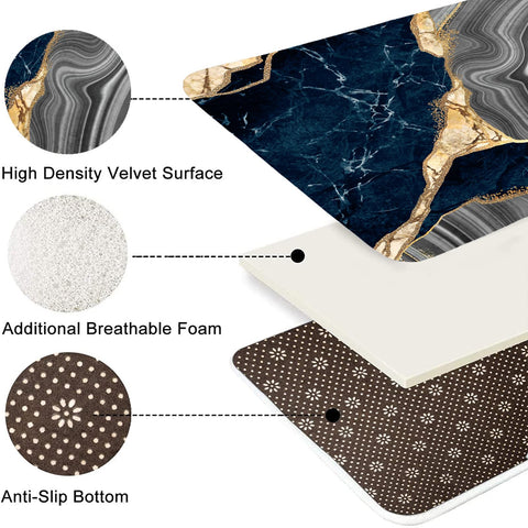 Nkzply blue marble toilet lid cover keeps the seat tidy and coordinated.