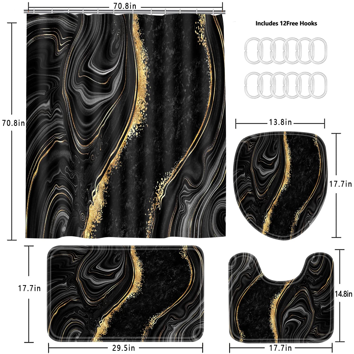 Nkzply U-shaped bathroom rug offering full edge coverage