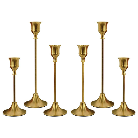 NLBTW brass gold candle holders set adds vintage charm to your table decor.