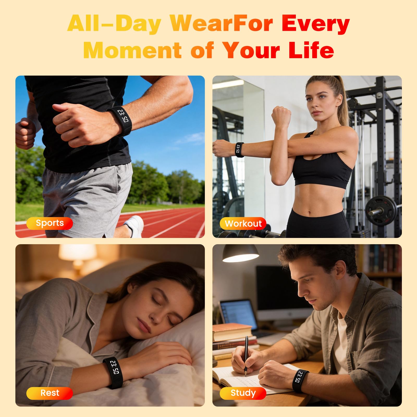 NLCCLTQ durable silicone band resists scratches and daily bumps.