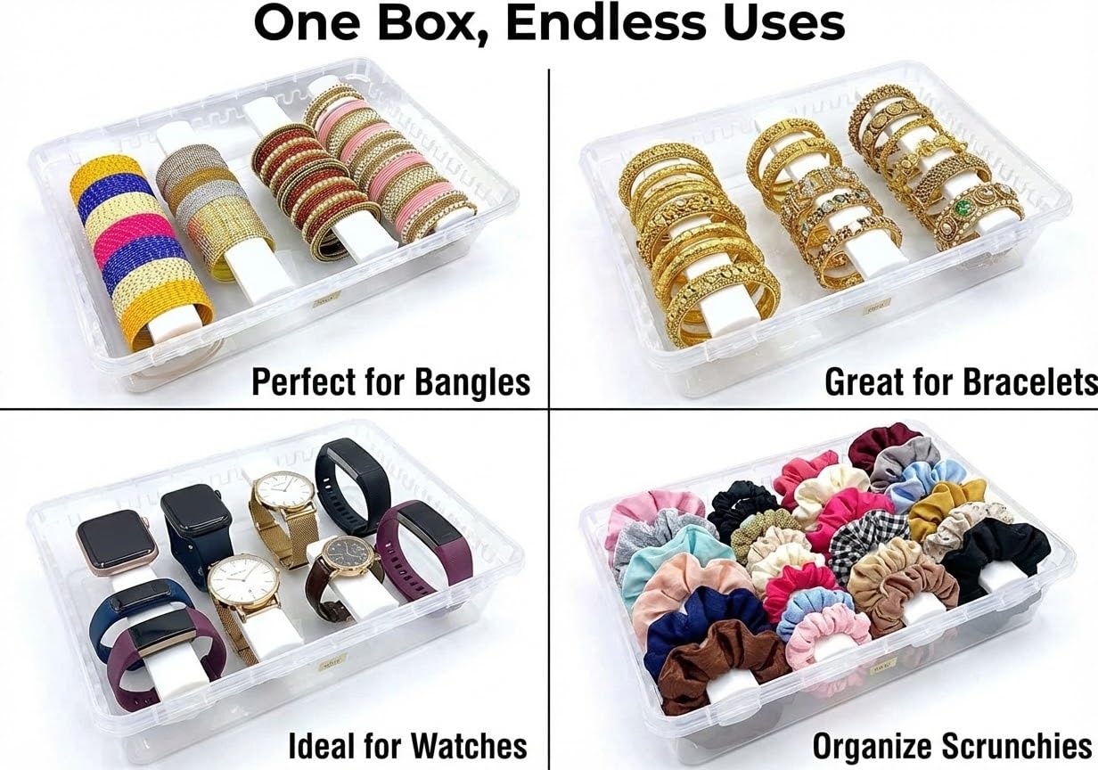 NMII four-rod organizer separates chuda and kada to prevent scratches.