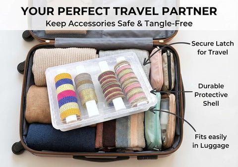NMII clear jewellery box enhances visibility for fast selection before heading out.
