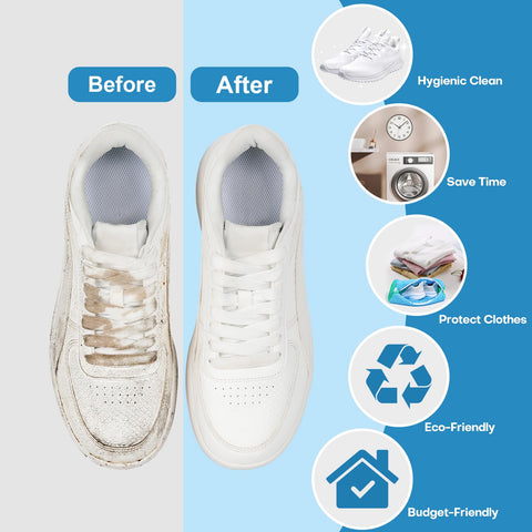 NMQHPA shoe washing bag inside washer keeps shoes protected during wash.